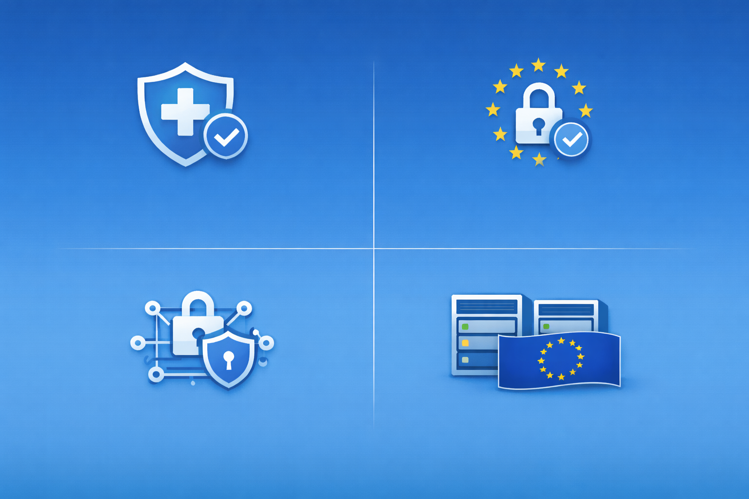 Illustration of Docdemic security and compliance practices (HIPAA safeguards, GDPR-aligned controls)