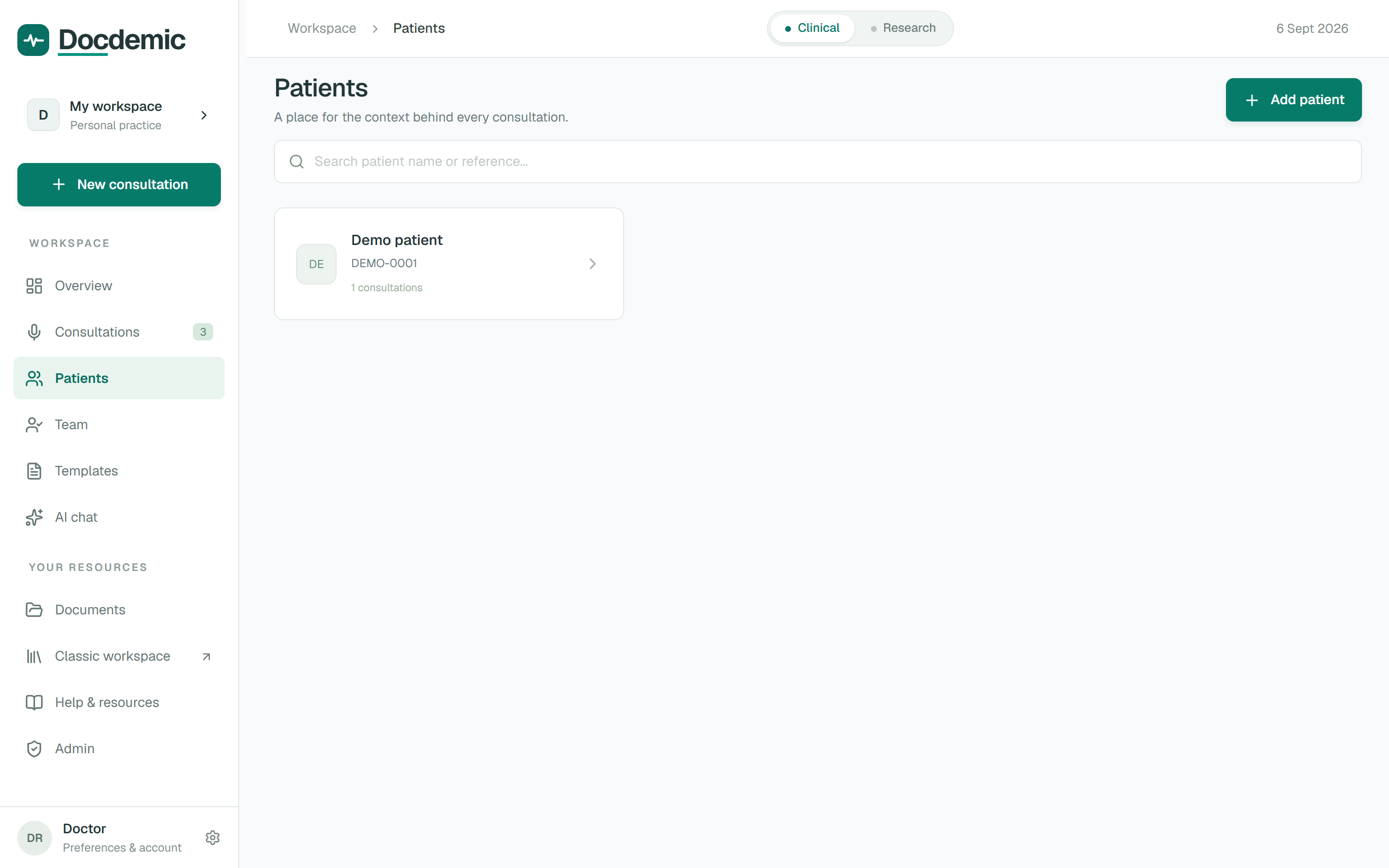 Secure AI chat interface for querying transcripts and clinical documentation